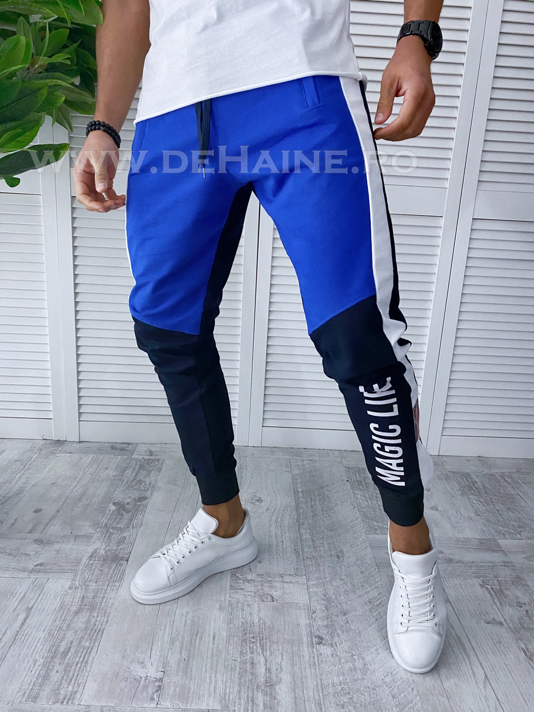 Pantaloni de trening conici albastri B2320 O3-2